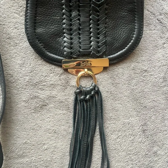 Kooba Black Leather Crossbody Bag with fringe tassel - Picture 10 of 11